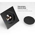 Miniatyrbilde 3 av 5: 1 stk (Svart) Gulvrist til bad, 10 cm Universal Messing Kvadratisk Pop Up
