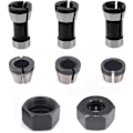 Miniatyrbilde 1 av 5: Fresaradapter for chuck, legeringadapter, erstatningschuck for graveringsmaskin og rett slipemaskin, klemmeadapter (6mm 6.35mm 8mm)