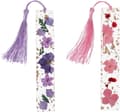 2-pack Hartsbokstäcken i Resin (Stil 1) Transparent Handpressade Torkade Blommor