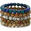 Miniatyrbilde 1 av 5: 5PCS 8mm Halv-edelsten armbånd for kvinner og menn Reiki Healing Crystal Perlearmbånd Stretch Round Perlearmbånd