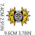Miniatyrbild 4 av 4: 2 st Sol och Måne Patch Broderad Biker Applikation Stryk på Sy på Emblem