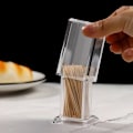 Miniatyrbild 3 av 5: Transparent akryl bomullsrondellshållare med lock