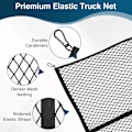 Miniatyrbilde 5 av 5: Lastenett for pickup lasteplan, høyelastisk lastenett med finmasket netting og 8 metallkroker, strekker seg fra 1,2 m × 1,2 m til 2,1 m × 2,1 m, ideelt for de fleste kjøretøy og båter