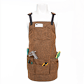 Miniatyrbilde 5 av 5: Utvidet størrelse: 65 × 66 cm (khaki) Multi-lomme lerret forkle for m