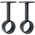 Miniatyrbillede 1 af 5: Gardinstangsbeslag Garderobesstangsholder med skruer Loftsbeslag til gardiner og garderobe, Mat Sort Rustfrit Stål, Diameter 32 mm