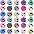 Miniatyrbillede 1 af 5: 30 stk. Paillet Runde Smiley Ansigt Chenille Mærker Søde Strygemærker til et Bredt Udvalg af Stof Tøj DIY Projekter
