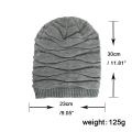 Miniatyrbilde 4 av 5: Lang Slouch Varm Beanie, (Svart) Unisex Beaniehatt Kvinner Menn Vinter