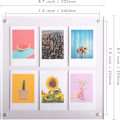 Pikkukuva 4 / 5: The Happy Frame Kirkas akryylinen kelluva 8x8 kehys Polaroid Instax -kollaasikehyksellä, monikäyttöinen vapaasti seisova ja magneettinen jääkaapille