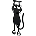 Miniatyrbild 1 av 5: Bokmärke Nyfiken Katt Färg svart I form av en katt 12cm Plast