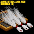 Miniatyrbilde 2 av 5: 3 stk. Bucktail-Jigger - Saltvanns-Hårjigger-Hode - Fiskesluker - Assortert Sett - 14g