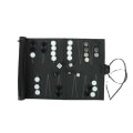Miniatyrbillede 1 af 5: Rulbar Backgammon Brætspil PU Bærbar Skak Sæt (Sort)