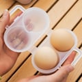 Miniatyrbilde 3 av 5: 3 stk Eggboks, Bærbar Plast Eggbeholder, Egg Oppbevaringsboks, Egg Organiseringsboks for Kjøleskap Camping (2 Ruter)