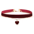 Miniatyrbillede 1 af 3: Hjerte Halskæde Justerbar Rød Choker Klassiske Halskæder til Kvinder og Piger Fløjl Choker Halskæde