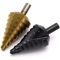 Miniatyrbillede 5 af 5: HSS Trinbor Bits 10-45mm Spiral Flad, Trekantgreb Nitril