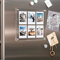 Pikkukuva 5 / 5: The Happy Frame Kirkas akryylinen kelluva 8x8 kehys Polaroid Instax -kollaasikehyksellä, monikäyttöinen vapaasti seisova ja magneettinen jääkaapille