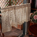 Miniatyrbillede 3 af 5: 1 Stykke, Beige Vintage Gennemsigtig Blonder Kryds-Kryds Gardin B x H 100x60