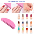 Miniatyrbild 5 av 5: 20 st Nagelbuffertar, Dubbelsidiga Nagelfilar Bufferblock 100/180 Grit Portabla Tvättbara Sandpappersfilar Bågform (Rosa)