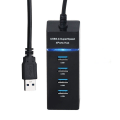 Miniatyrbilde 2 av 4: 4 Grensesnitt 3HUB USB En Dra Fire Hub Splitter Datamaskin Bærbar E