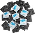 100 stk. selvklæbende kabelbindermonteringer, 19 mm x 19 mm, sort, selvklæbende kabelbindere, kabelbinderholder i plast, til kabelbindere