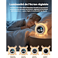 Miniatyrbillede 5 af 5: Børnealarmur med uddannelsesmæssig dag/nat-funktion, 2 alarmer/12/24 timer/snooze, justerbar skærmbelysning i 7 farver, digital morgenalarm C