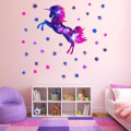 Miniatyrbilde 4 av 5: Havluminous Unicorn Veggdekor Veggklistremerker Mural Dekaler f