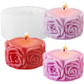 Miniatyrbillede 1 af 5: 2 stk. Rose Blomst Søjle Lysforme Valentinsdag Cylinder Resin Støbeform til Lysfremstilling Resin Støbning Silikoneform til DIY Lysfremstilling P