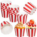 Pikkukuva 1 / 4: 50 kpl Punaiset Paperi Cupcake-Vuoka Syntymäpäiville, Hääjuhliin ja Keittiön Leivontaan