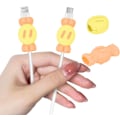 Miniatyrbillede 1 af 5: 2 stk. Søde og Sjove Kabelbeskyttere til iPhone Type-c Oplader, 2 i 1 Silikon Data Kabelbeskytter Kawaii 3D Slik Design, Opladningskabelbeskytter, Oplader