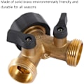 Miniatyrbilde 2 av 5: Dobbel vaskemaskinkran, 2-veis Y hageslangekran koblingssplitter for 3/4\" tilførselsslanger, kraftig messing dobbel utendørs hagekran