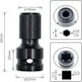Miniatyrbillede 2 af 4: 2 STK Stål Slagnøgle Bit Slagtop Skruetrækker Bit med Tilbehør Slagtop Adaptere til 1/4\" Hex Top Adaptere Skruetrækker (Sort)