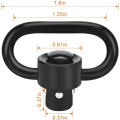 Miniatyrbillede 2 af 5: 2 stk. QD Sling Mount Rifle Swivels Mount 1,25\" Loop Heavy Duty Pu
