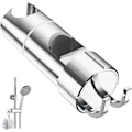 Miniatyrbilde 1 av 5: 2 stk Justerbar Dusjholder med 2 Kroker for 20,5-23,5 mm Dusjhoder, Universal Dusjhodeholder for 18-25 mm Stang, Krom Hånddusjbrakett