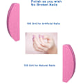 Miniatyrbild 2 av 5: 20 st Nagelbuffertar, Dubbelsidiga Nagelfilar Bufferblock 100/180 Grit Portabla Tvättbara Sandpappersfilar Bågform (Rosa)