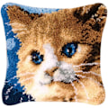 Miniatyrbillede 1 af 5: 40cm × 40cm, Kat Latch Hook Komplett Sæt Pudebetræk, Pudebetræk