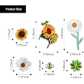 Miniatyrbillede 5 af 5: 36 stk. Broderede Bi Applikationsmærker Tusindfryd Sy på Mærke Blomst Stryge på Mærker Blomster Applikationer til Tøj Sy Dekorationer Søde Humle Solsikke