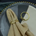 Miniatyrbillede 3 af 5: 12 stk. Servietringe og Holdere (bladguld), Metal Servietring