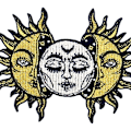 Miniatyrbillede 2 af 4: 2 stk. Sol og Måne Patch Broderet Biker Applikation Jern-På Sy-På Emblem