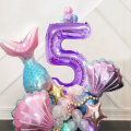 Miniatyrbild 5 av 5: Års Sjöjungfru Ballong Pastell Regnbåge Ballong 5 År Jätte Nummer