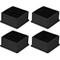 Miniatyrbilde 1 av 5: 4 stk. firkantede PVC stolbenshetter, 60 mm x 60 mm OD, svart, bordmøbelbensbeskyttere, møbelbenshetter