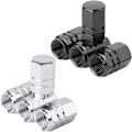 Miniatyrbillede 3 af 5: 8 Ventilkapper (Sort, Hvid Aluminium Dækventilkapper med