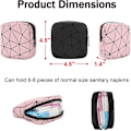 Miniatyrbillede 2 af 5: 2-pakke (Pink/Sort) Opbevaringspose til hygiejnebind, menstruationskop pose, ammeindlægsholder, tamponposer, feminine produktposer, bærbar menstruationssæt taske f