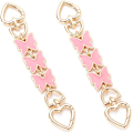 Miniatyrbillede 1 af 5: (Guld+Pink) Taskeremforlængere Taske Forlængerkæde Håndtasker Udsøgte Forlængerkæder Sølvkæde Guldkæde Bjørn, Sommerfugl, Pink Hjerte, Bogstav B