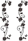 2 Set Väggdekaler 105*30cm Vinranka Blomma Svart PVC Design Vägg S