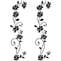 Miniatyrbild 1 av 5: 2 Set Väggdekaler 105*30cm Vinranka Blomma Svart PVC Design Vägg S