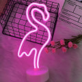 Miniatyrbillede 2 af 5: Flamingo Neon Skilt Natlys med Batteri/USB Dør - LED - til