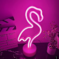 Miniatyrbillede 3 af 5: Flamingo Neon Skilt Natlys med Batteri/USB Dør - LED - til