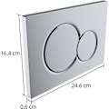 Miniatyrbillede 5 af 5: Aktuatorplade Kompatibel med Sigma01 UP320, UP300 og UP720 vandtanke - forkromet plast til dobbelt skyl 1 stk