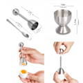 Miniatyrbilde 4 av 5: Egg Cracker Topper Sett med 5 - Inkluderer 2 Eggkopper, 2 Skjeer og 1 Kutter - Rustfritt Stål Enkel Eggåpner