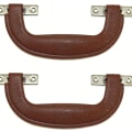 Miniatyrbillede 1 af 3: Håndtag, Brun Retro Læder Kuffert Holdbar Kuffert Håndtag Udskiftning