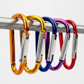 Miniatyrbilde 4 av 5: (10 stk.) Aluminium karabinkroker D-formet fjærbelastet karabinkrok for camping, reise, fotturer, utendørs nøkkelring